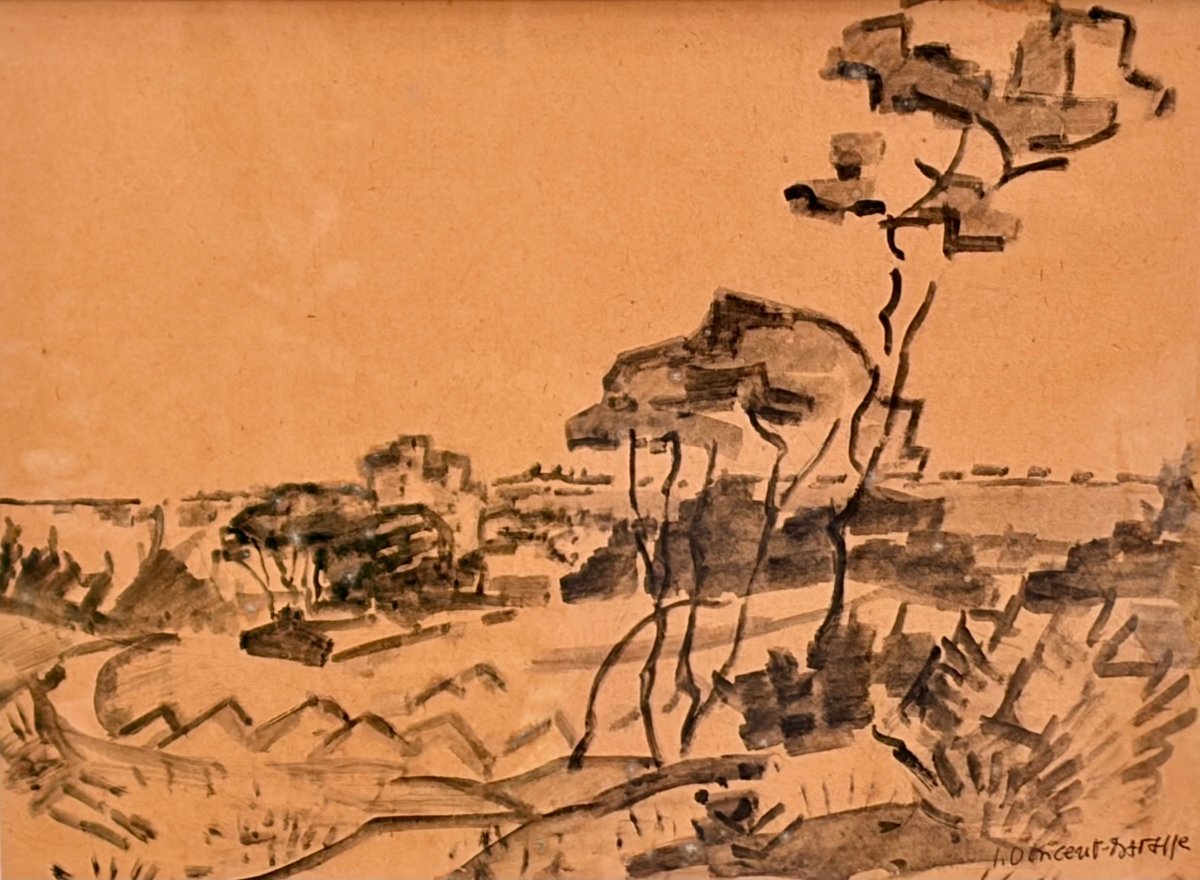dessin lavis paysage par Jean-Vincent DARASSE -photo-2