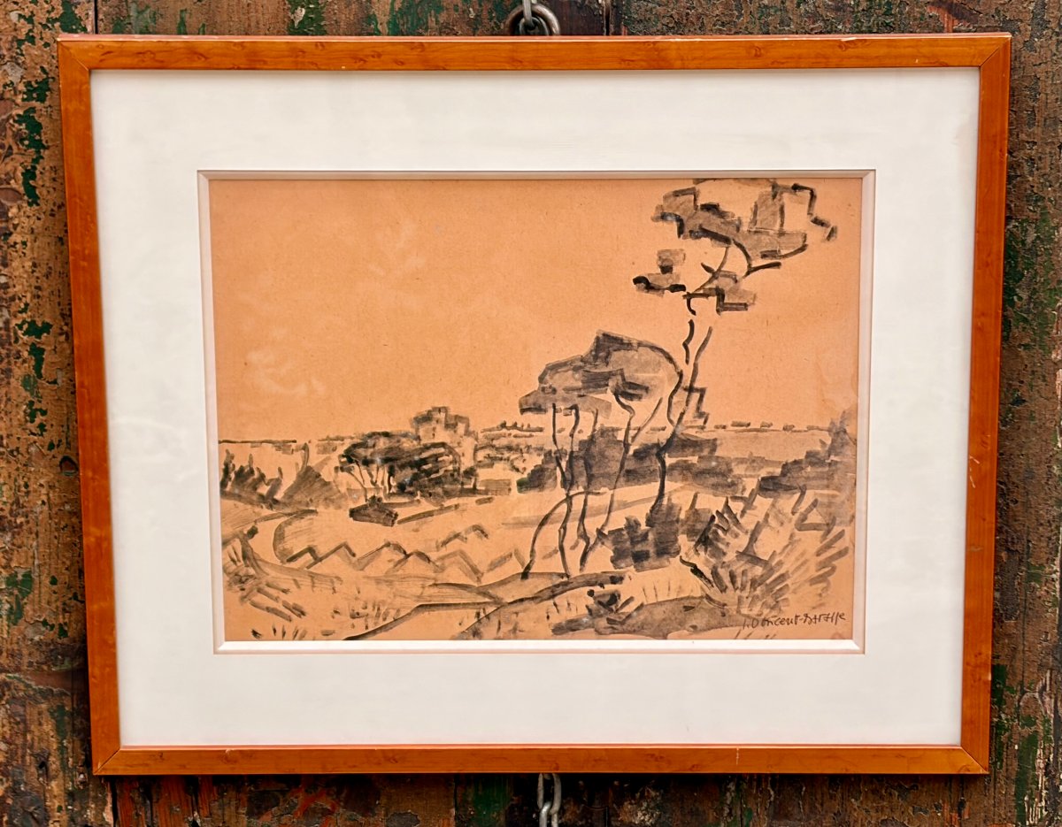 dessin lavis paysage par Jean-Vincent DARASSE 