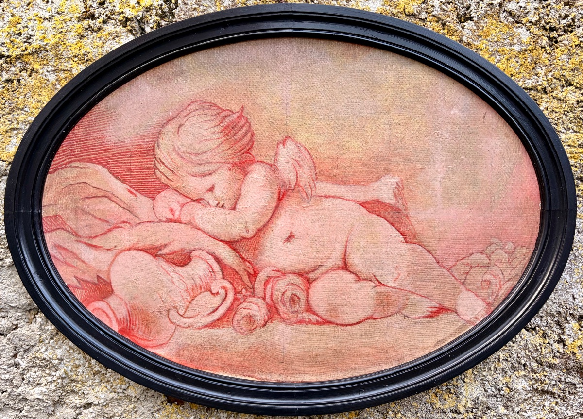 20th-century Sanguine Painting Depicting An Angel-photo-1