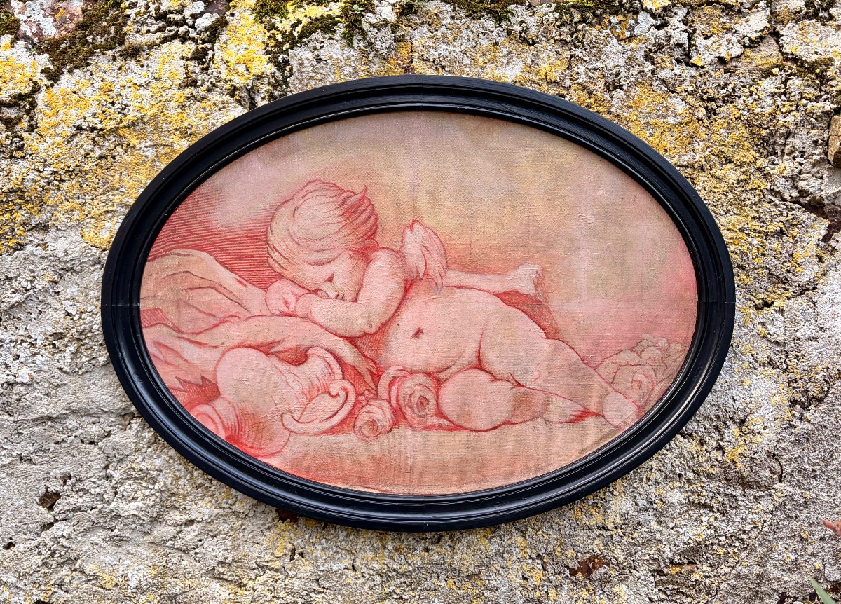 20th-century Sanguine Painting Depicting An Angel