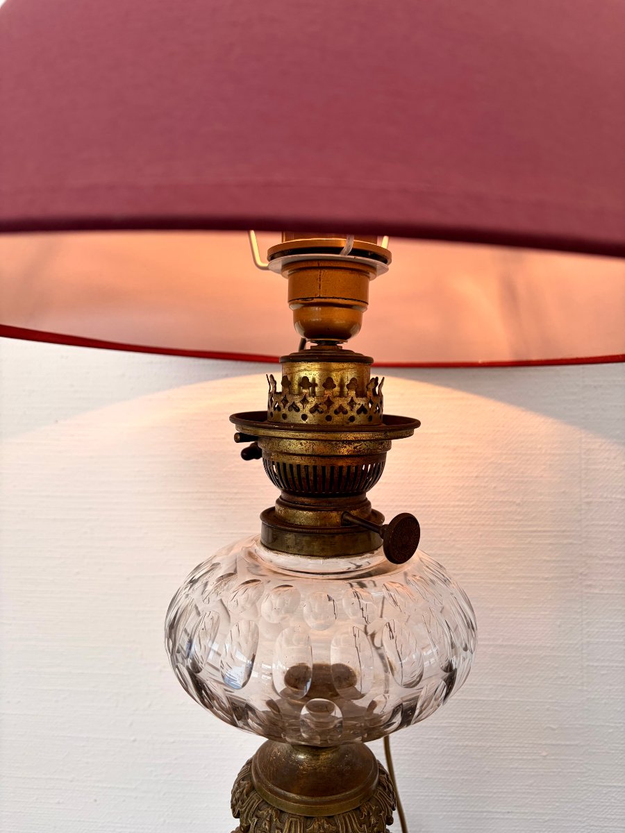 19th-century Lamp Made Of Repoussé Brass With Oriental Motifs-photo-5
