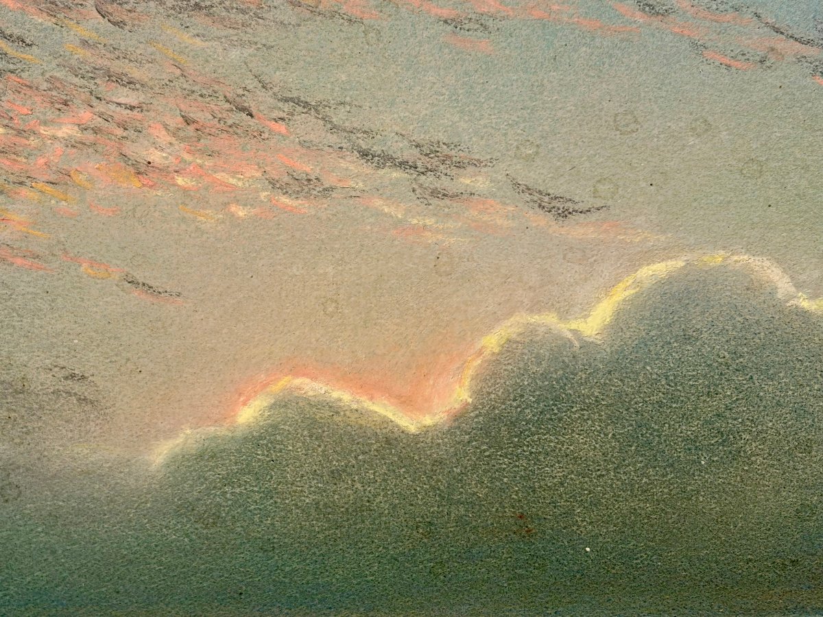 pastel "le ramassage du goémon" par Albert GOUGET -photo-1