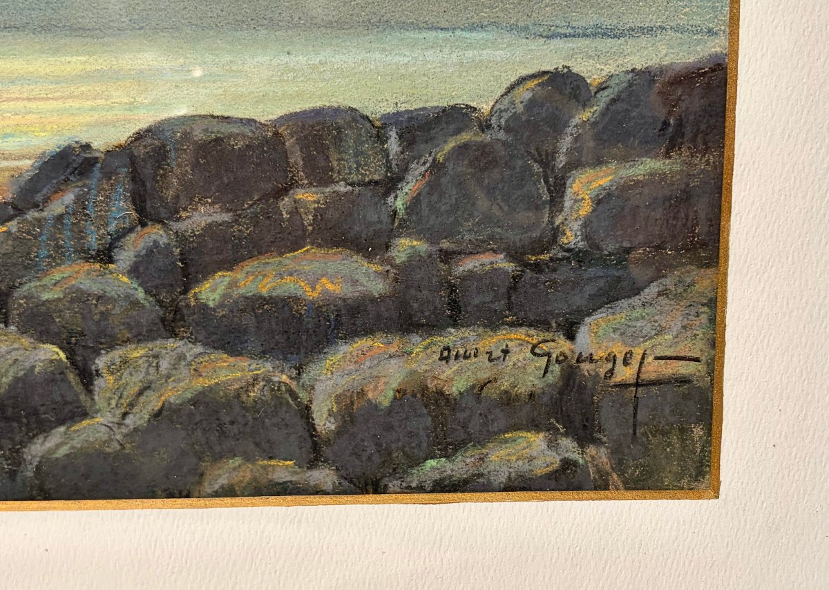 pastel "le ramassage du goémon" par Albert GOUGET -photo-4