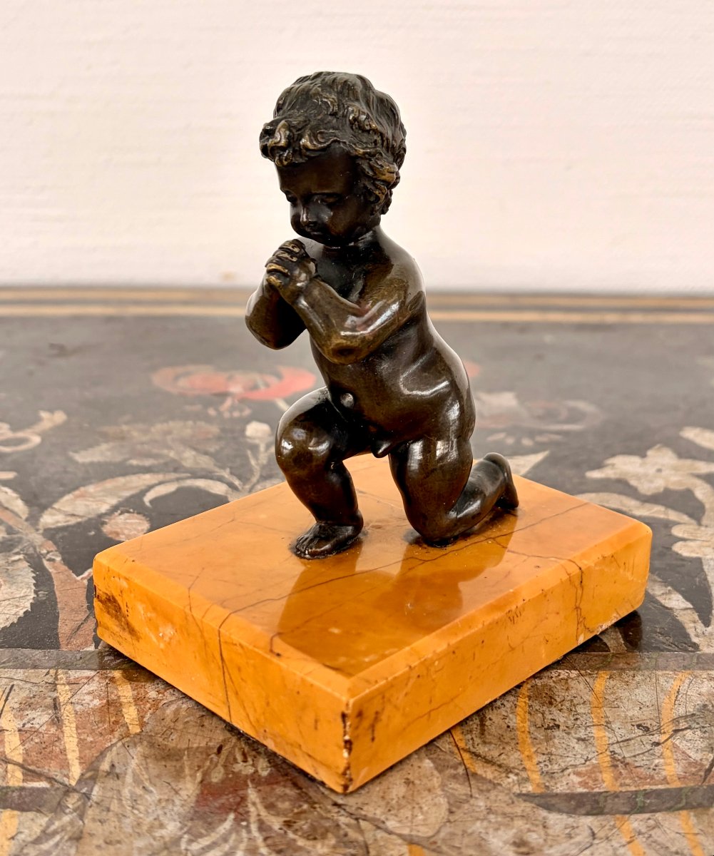 Early 19th-century Bronze Sculpture Of A Child At Prayer 