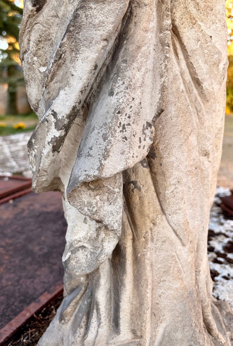vierge en prière d'époque XVIIème en pierre -photo-4