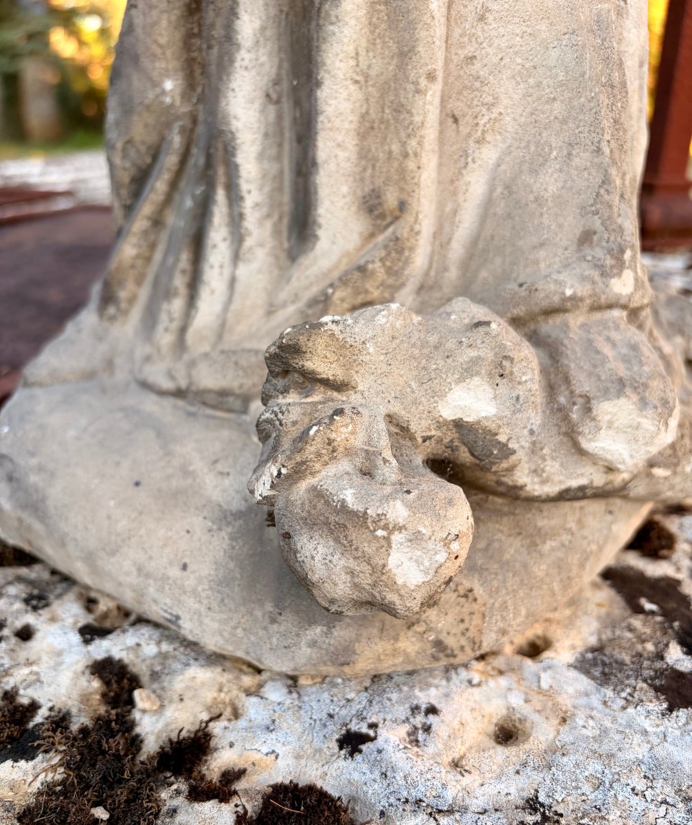 vierge en prière d'époque XVIIème en pierre -photo-6