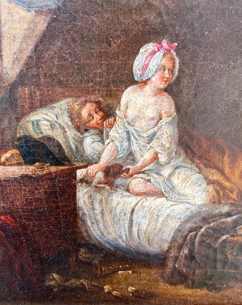 18th-century Painting, "naughty Scene In The Attic" -photo-1