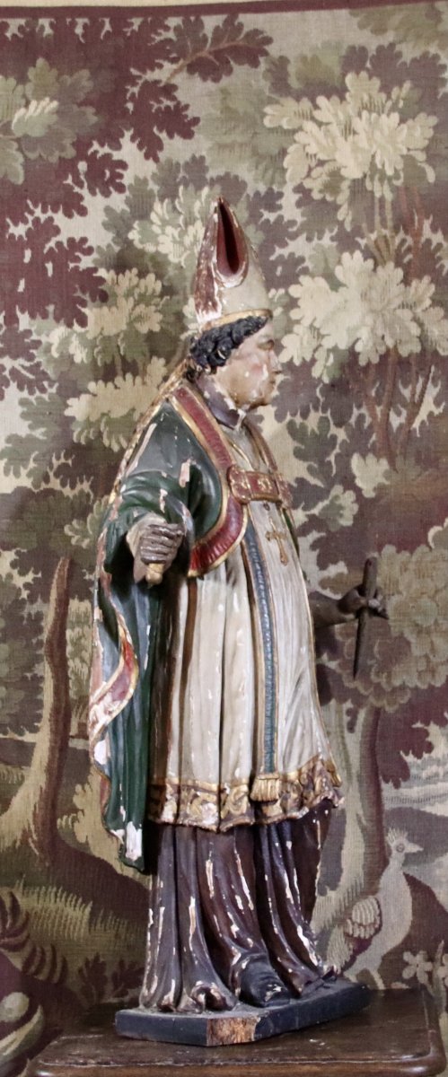 sculpture polychrome de saint Eloi d'époque XVIIIème-photo-3