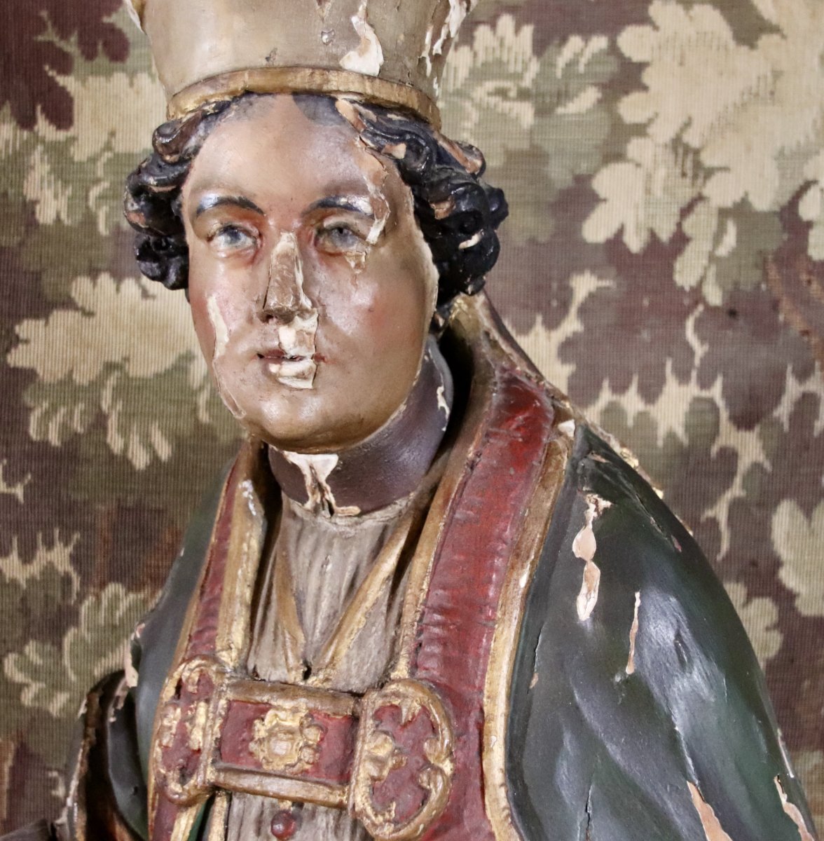 sculpture polychrome de saint Eloi d'époque XVIIIème-photo-3