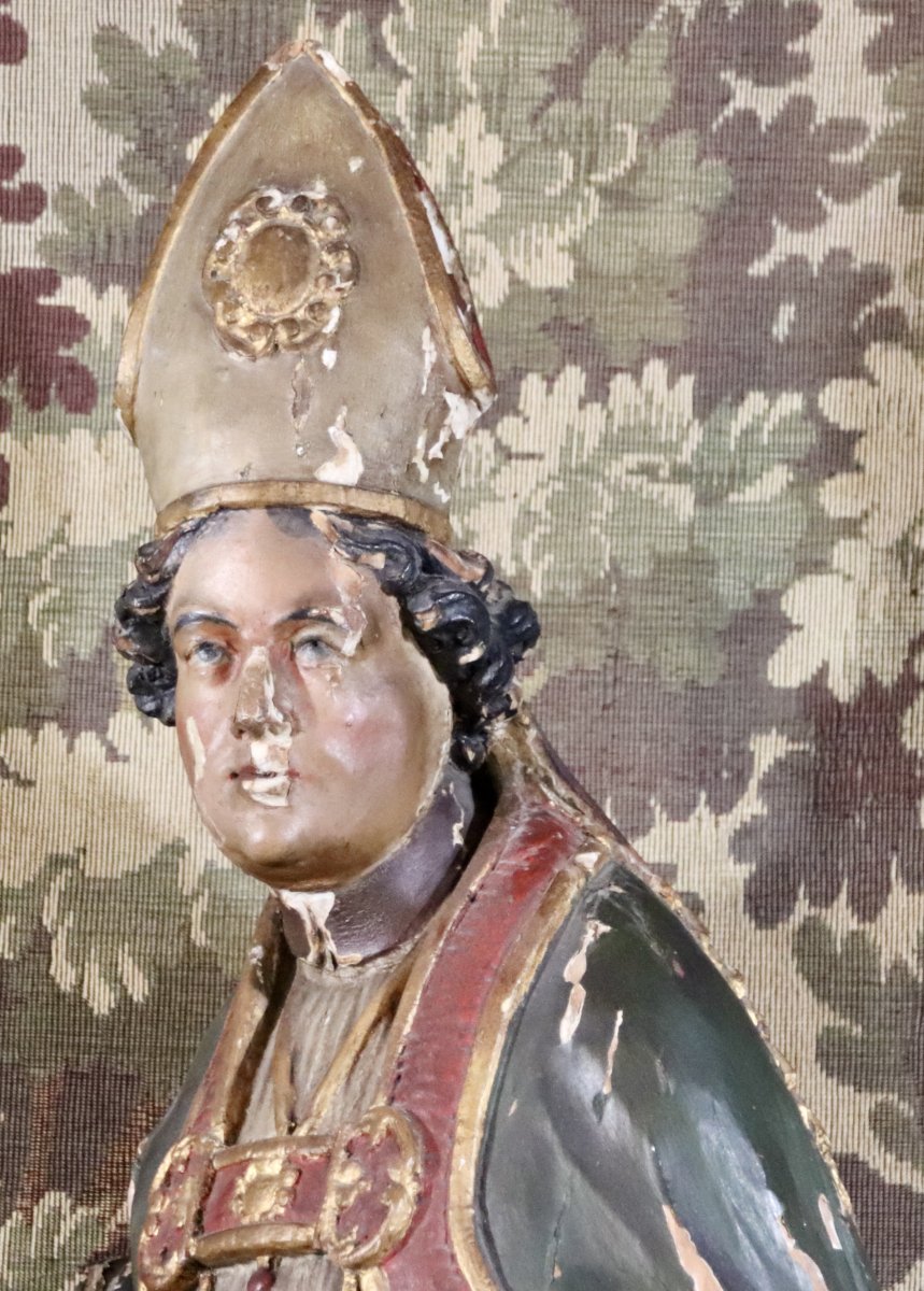 sculpture polychrome de saint Eloi d'époque XVIIIème-photo-5
