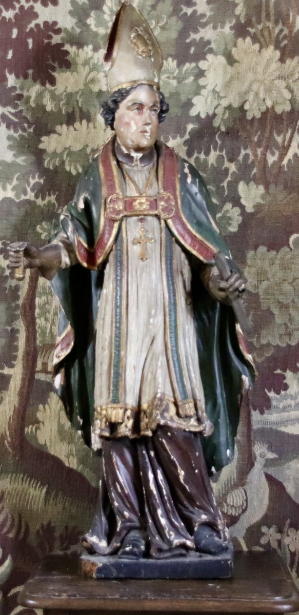 sculpture polychrome de saint Eloi d'époque XVIIIème