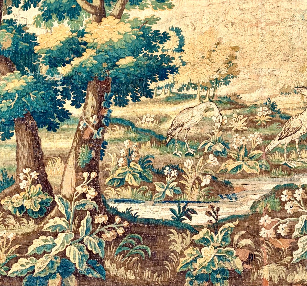 18th-century Aubusson Tapestry Featuring A Verdant Scene At The Mill-photo-3
