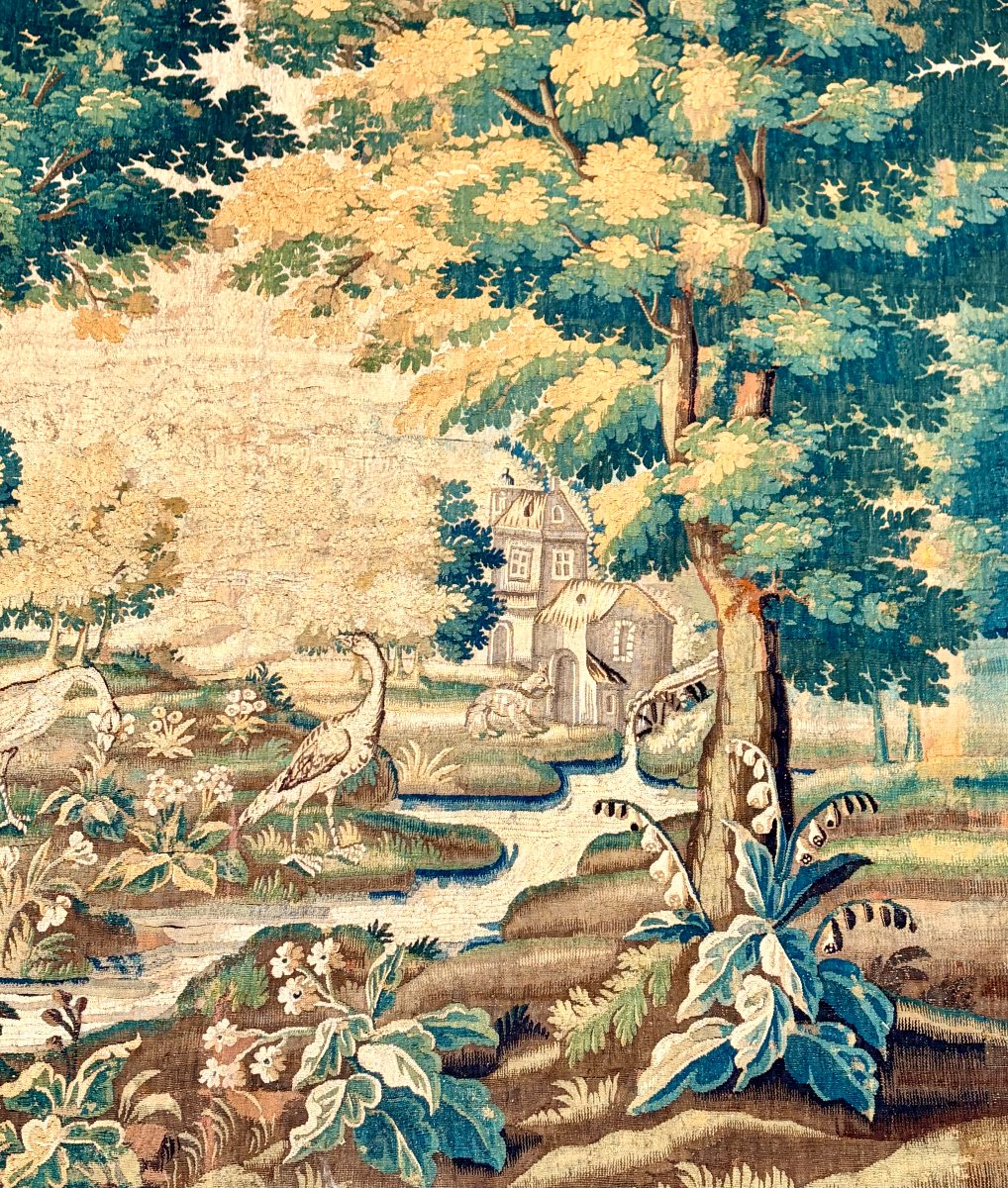 18th-century Aubusson Tapestry Featuring A Verdant Scene At The Mill-photo-4