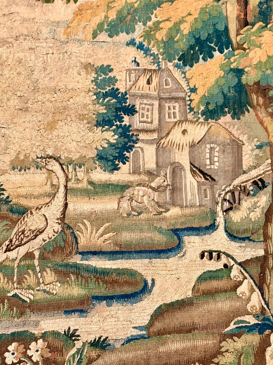 18th-century Aubusson Tapestry Featuring A Verdant Scene At The Mill-photo-2
