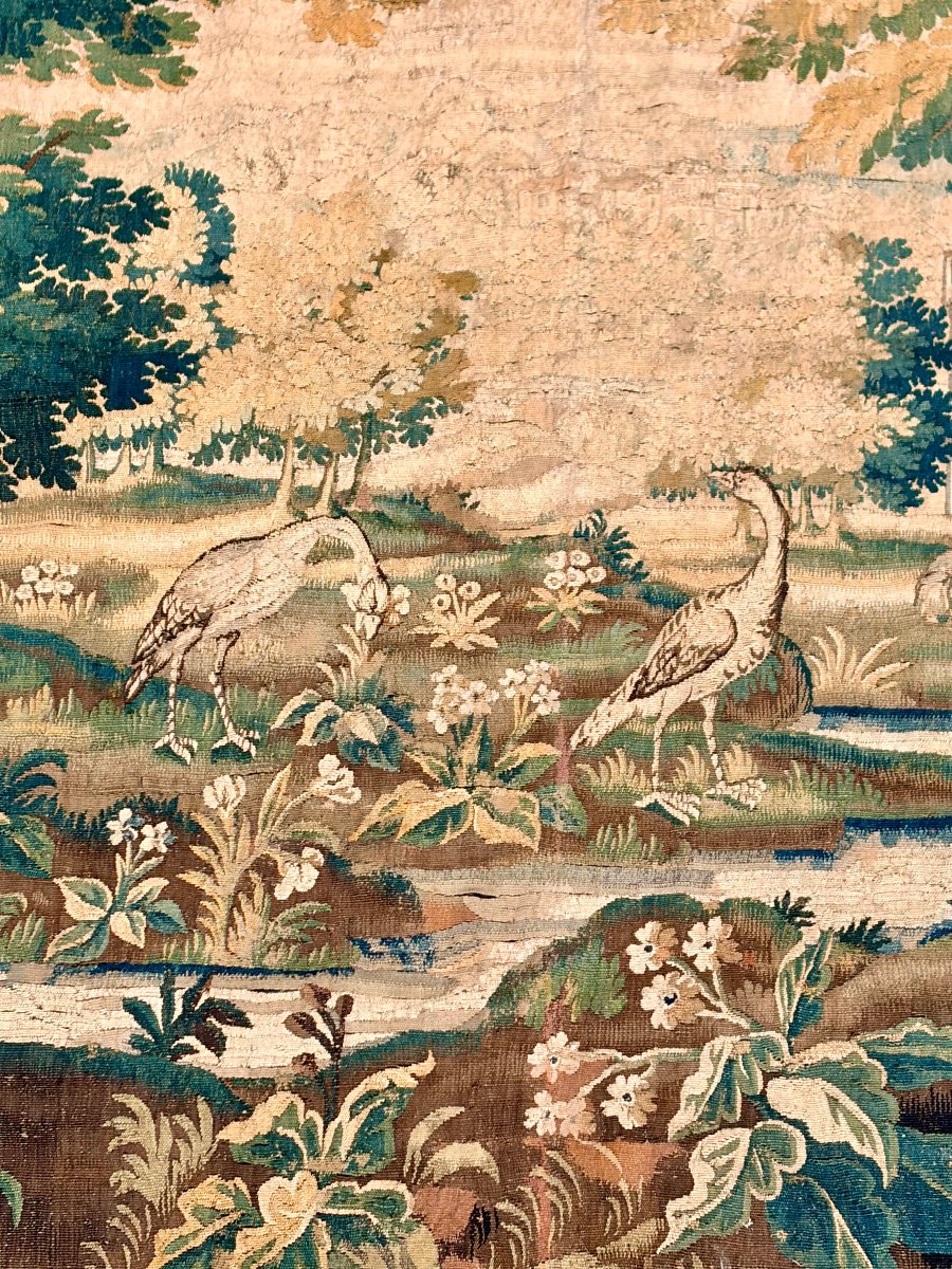 18th-century Aubusson Tapestry Featuring A Verdant Scene At The Mill-photo-3