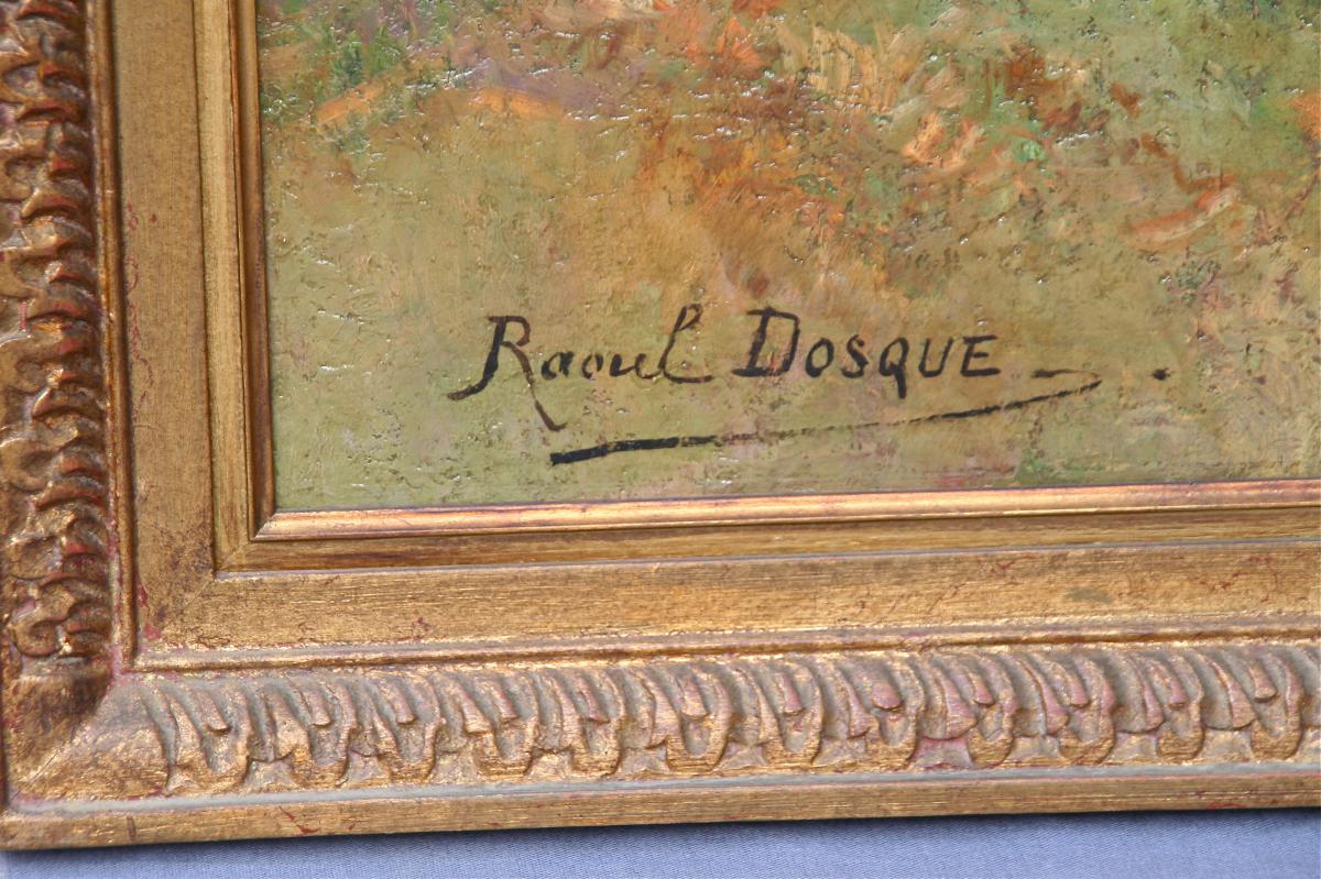Huile Sur Toile "Matin d'été au Taillan" Par Raoul Dosque -photo-4