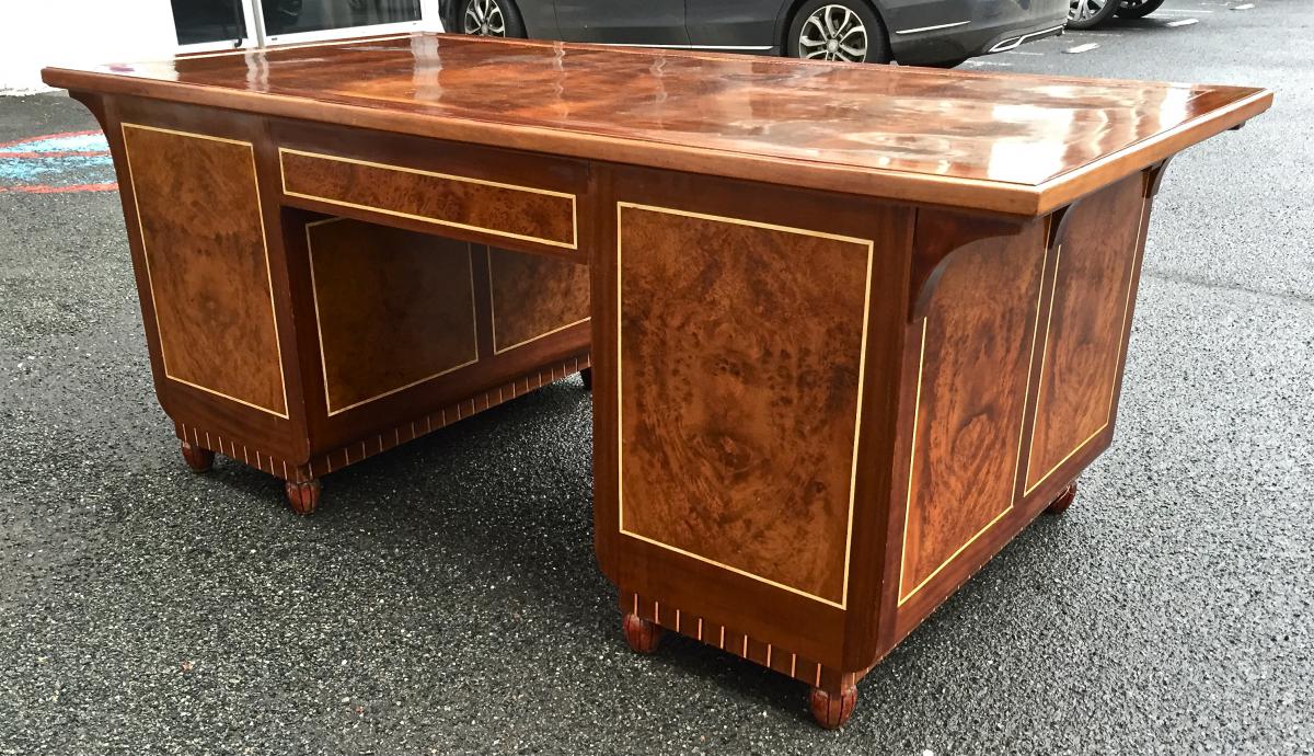 Office Box In Mahogany And Its Art Deco Chair-photo-3