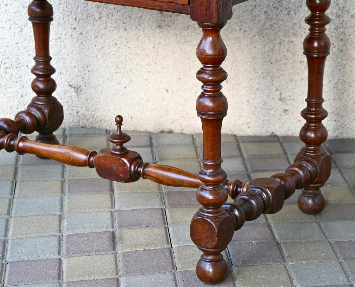 Writing Table With Louis XIII In Walnut-photo-2