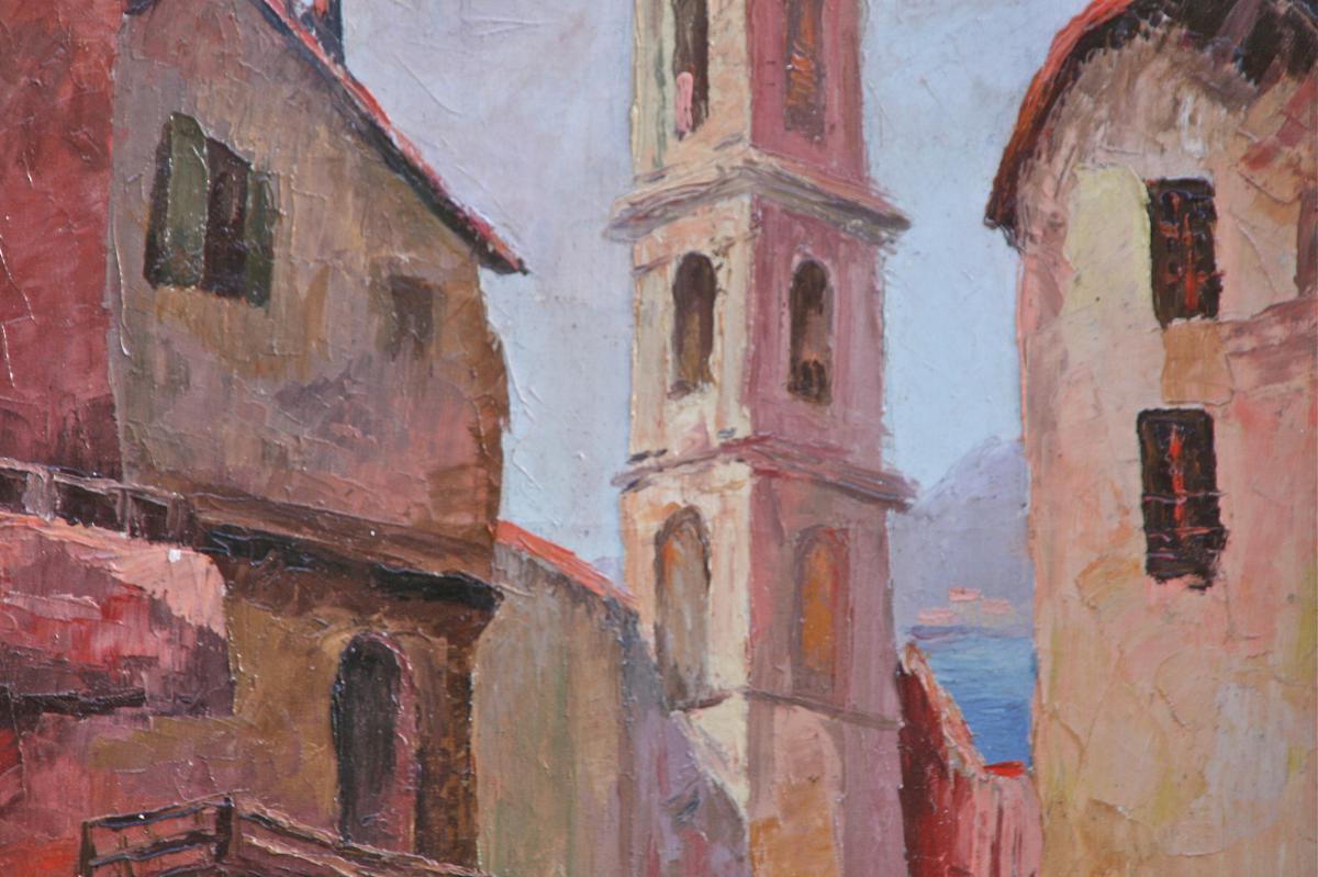 Huile Sur Toile "village de Montemaggiore" De Richard-photo-2