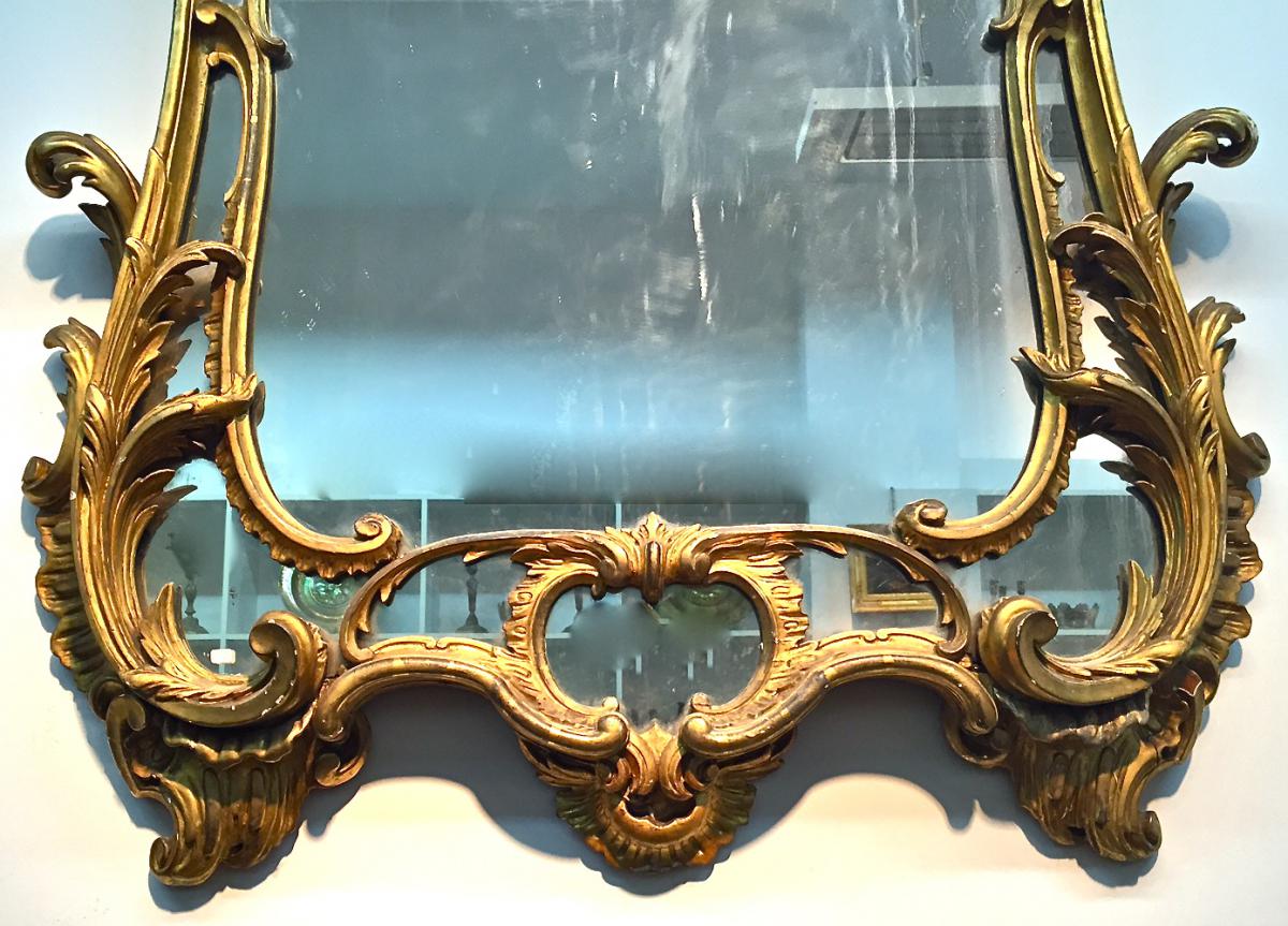 Grand Mirror In Golden Wood XVIII English-photo-2