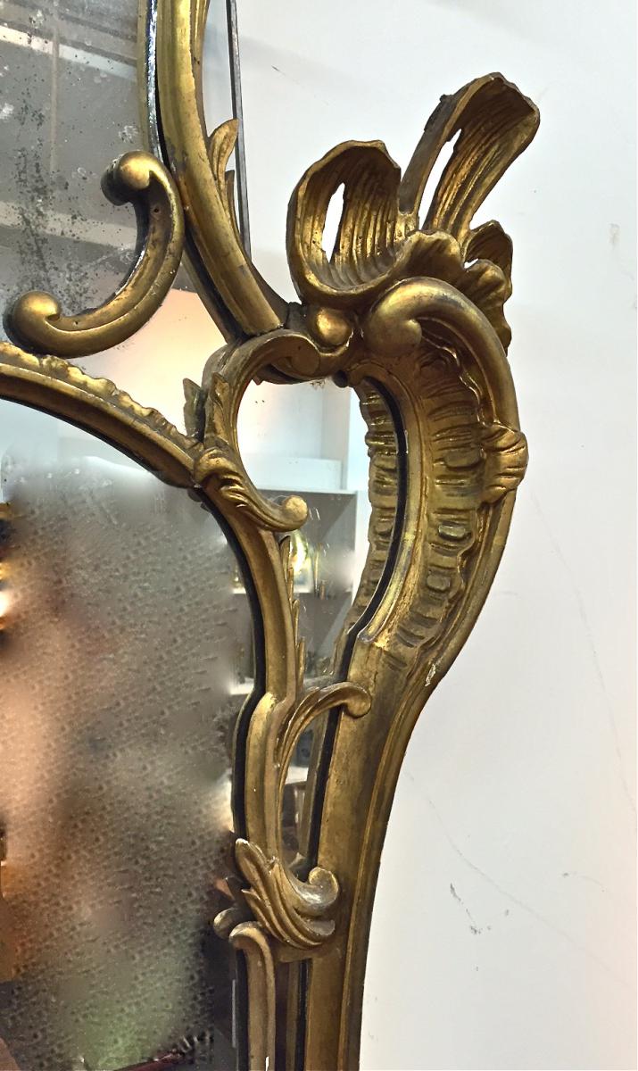 Grand Mirror In Golden Wood XVIII English-photo-2