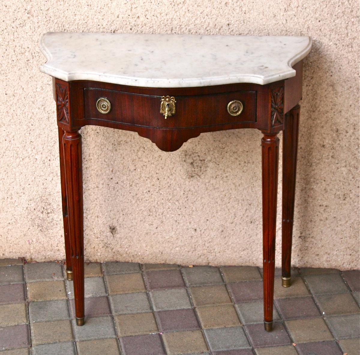 Curved Console Louis XVI Mahogany-photo-2