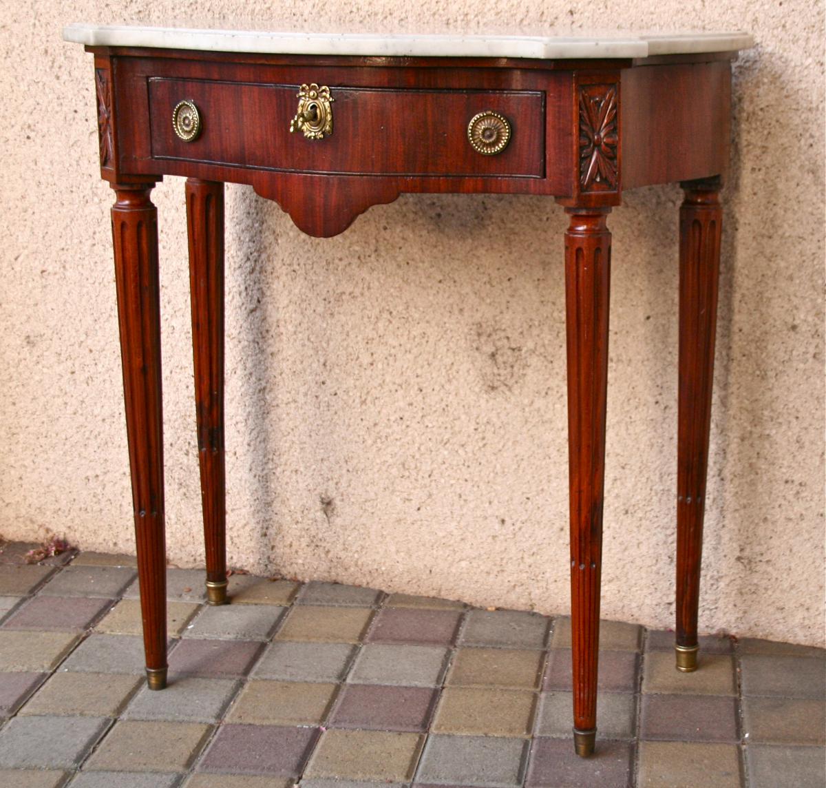 Curved Console Louis XVI Mahogany-photo-4