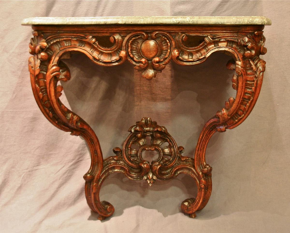 Console d'Applique Louis XV, XVIIIème En Chêne -photo-7