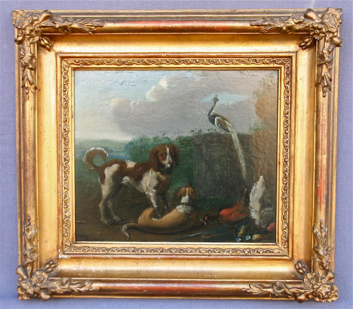 Peinture De l'école Flamande XVIIIème "retour De Chasse"