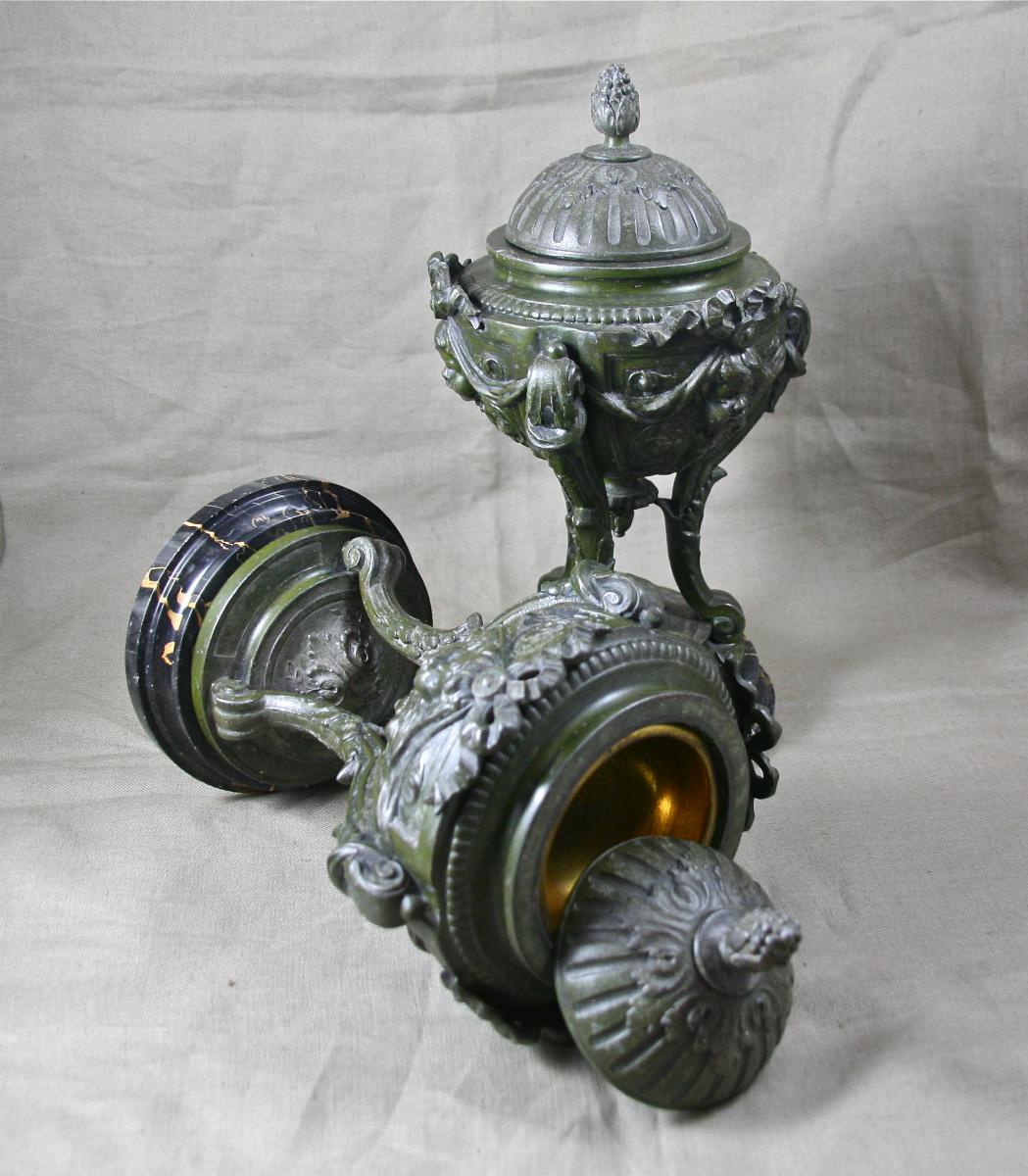 Paire d'urnes cassolettes XIXème -photo-7