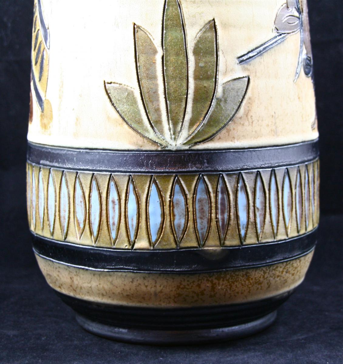 Grand vase en grès de Roger Guerin - Art Déco-photo-4