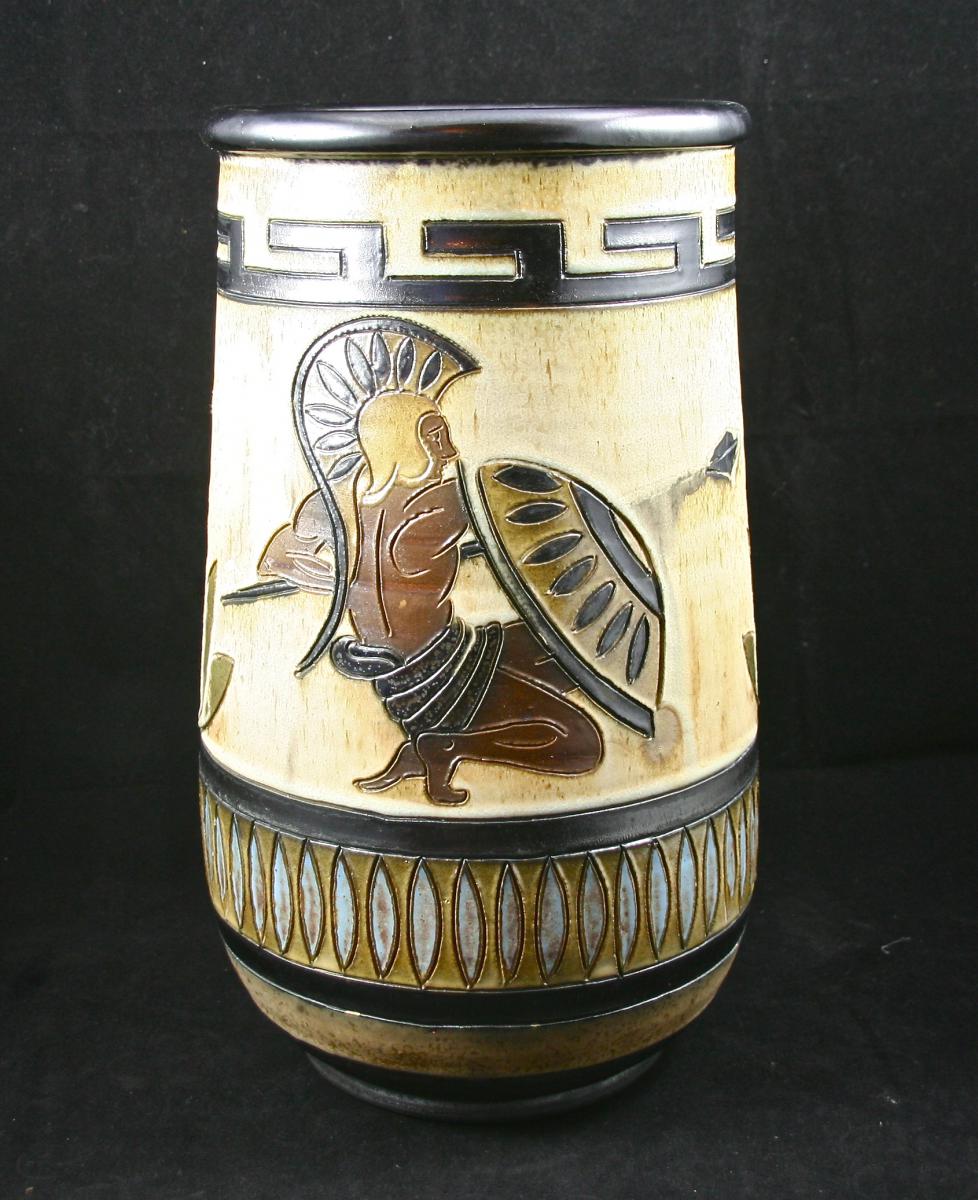Grand vase en grès de Roger Guerin - Art Déco-photo-2