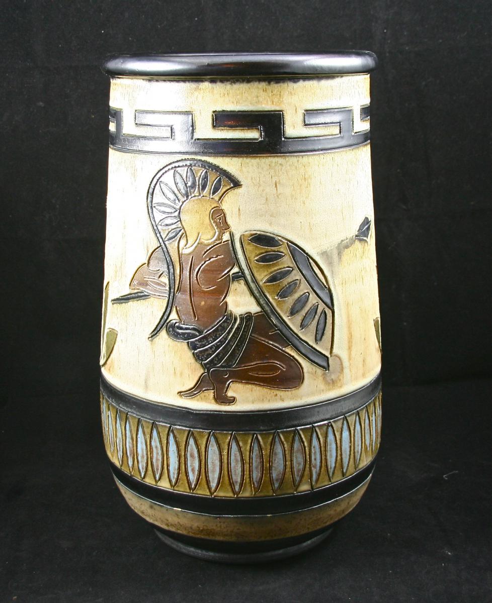 Grand Sandstone Vase By Roger Guerin Art Deco-photo-2