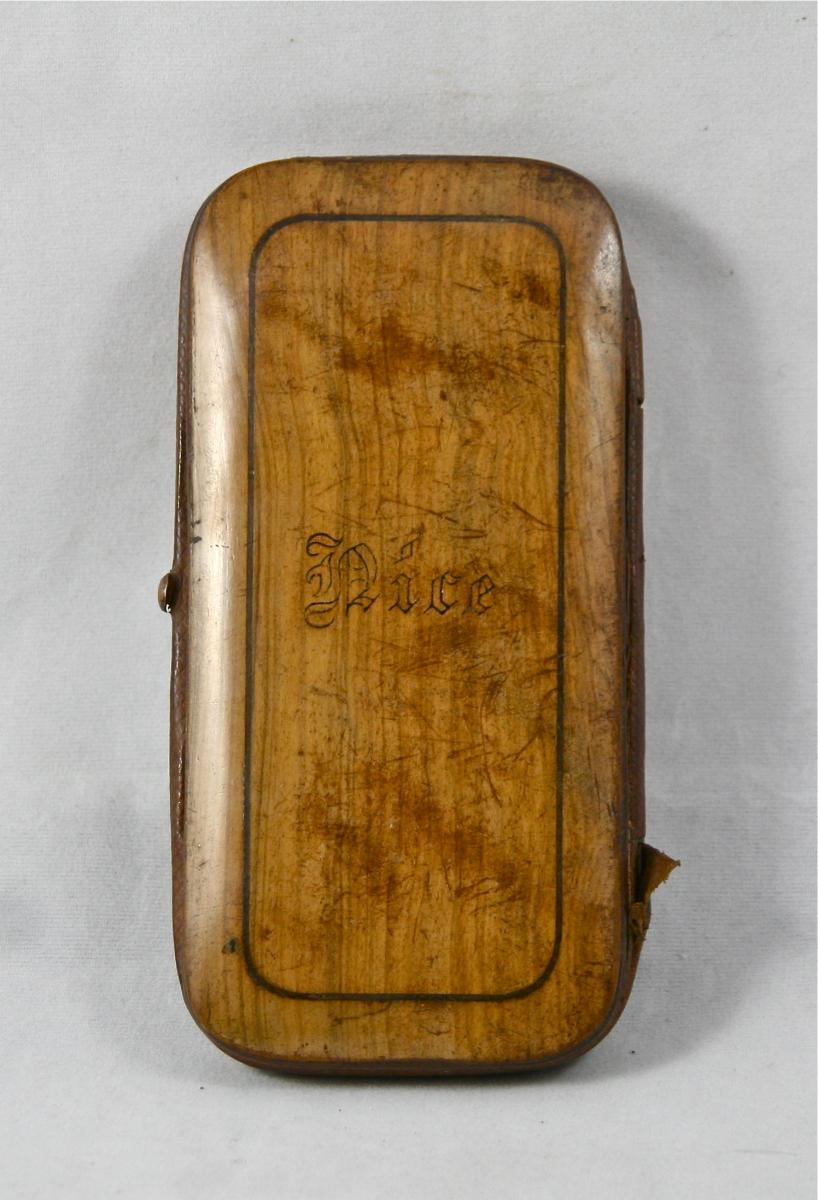 Cigarettes Case Nineteenth Inlaid Wood-photo-1