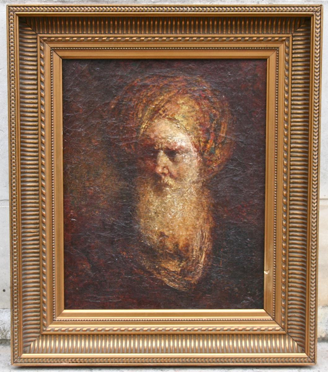 Peinture début XXème "Homme barbu au turban" 