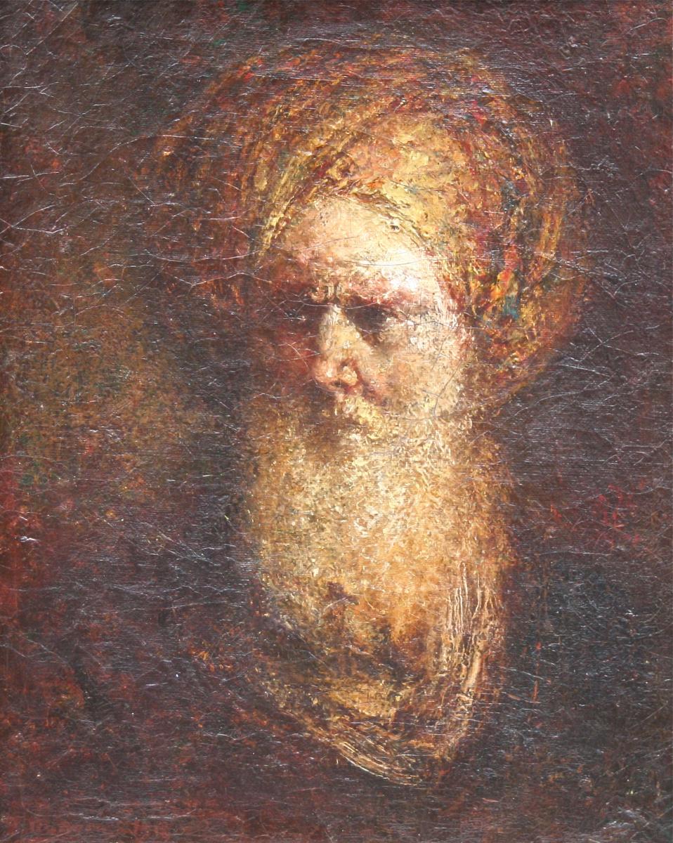 Peinture début XXème "Homme barbu au turban" -photo-2
