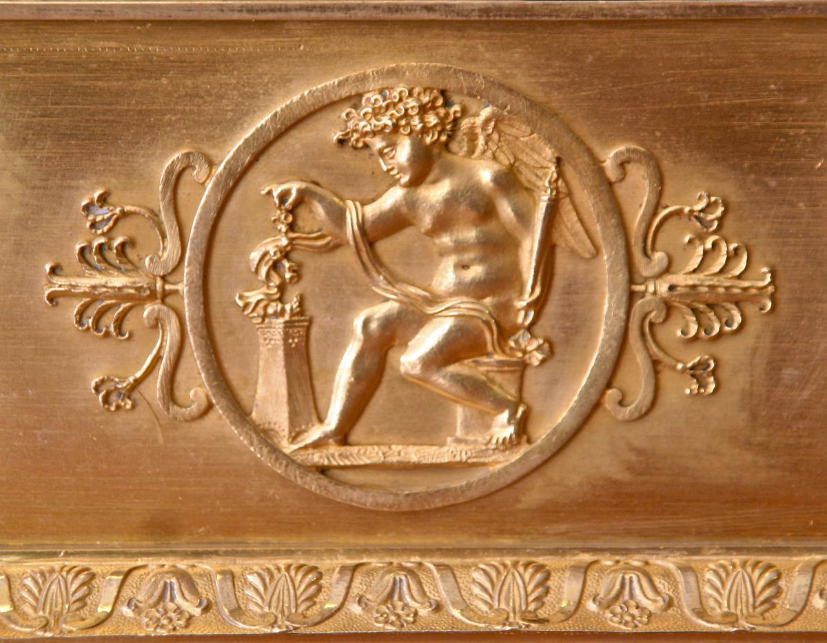 Pendulum XIXth In Golden Bronze "diane Chasseresse"-photo-7