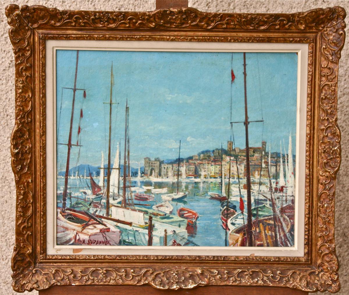 Painting Du Port d'Antibes By André Suzanne-photo-1