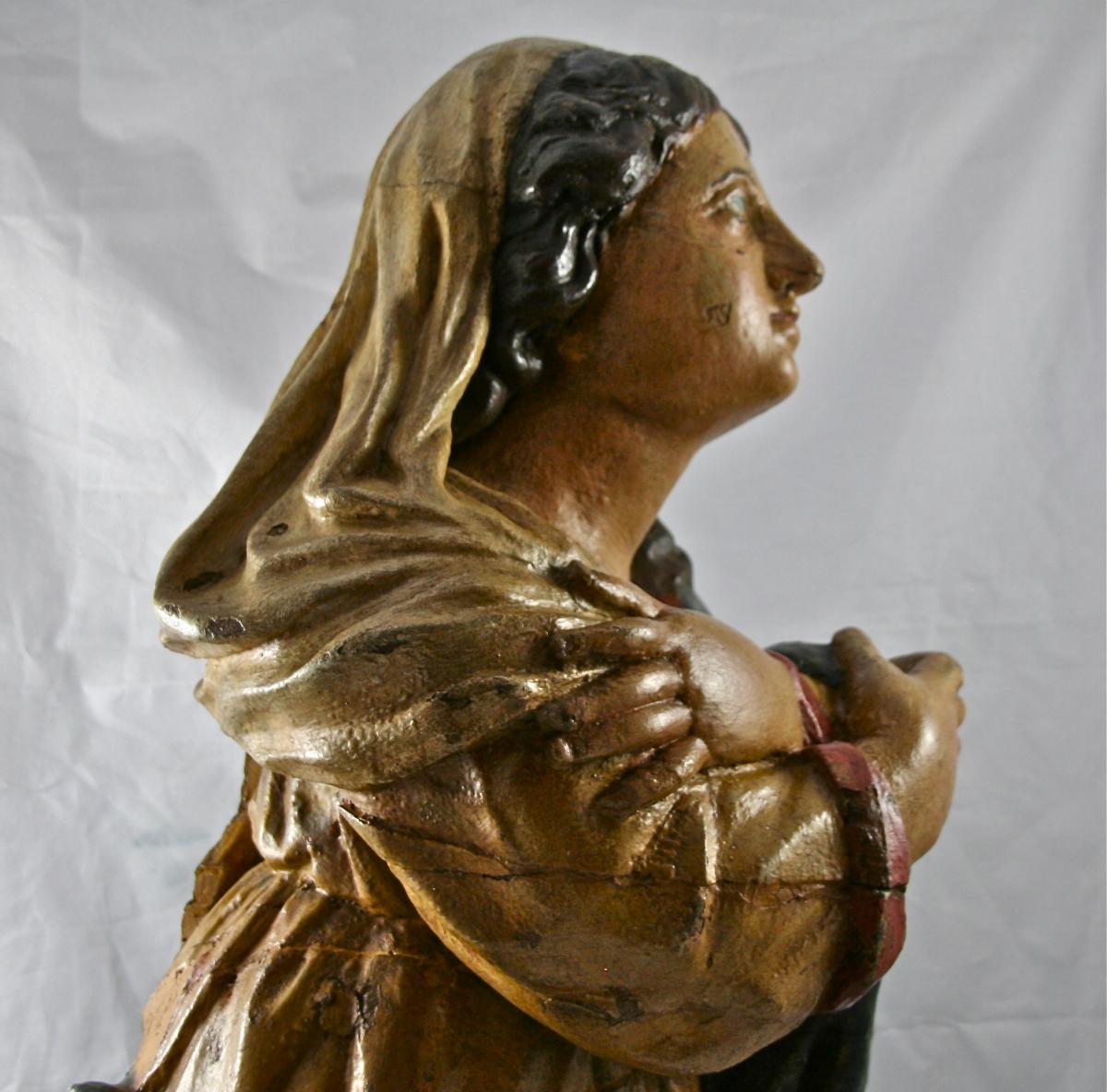 Virgin XVIII Wooden Polychrome-photo-5