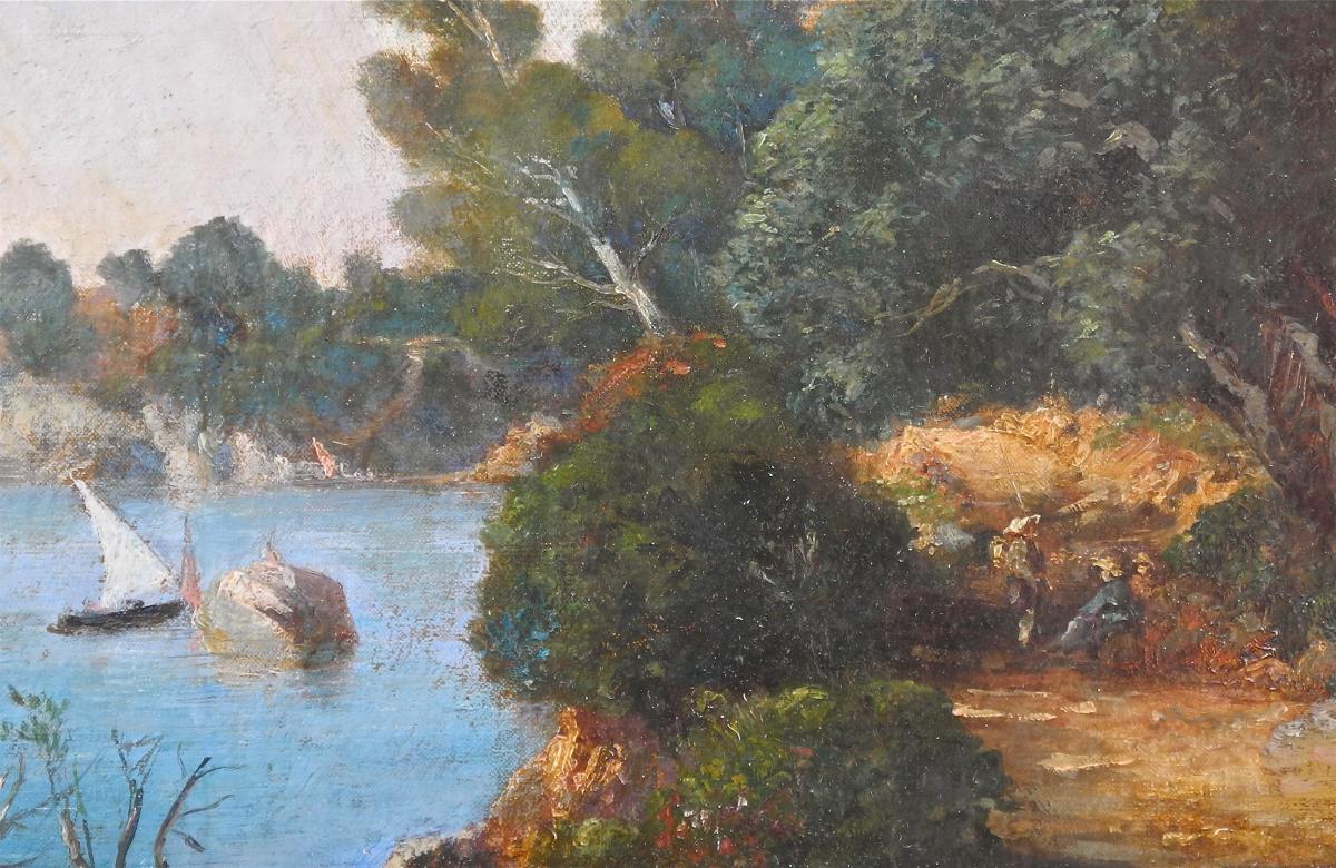 Painting XIXth "landscape Of Seaside" Of Félix Jourdan-photo-6