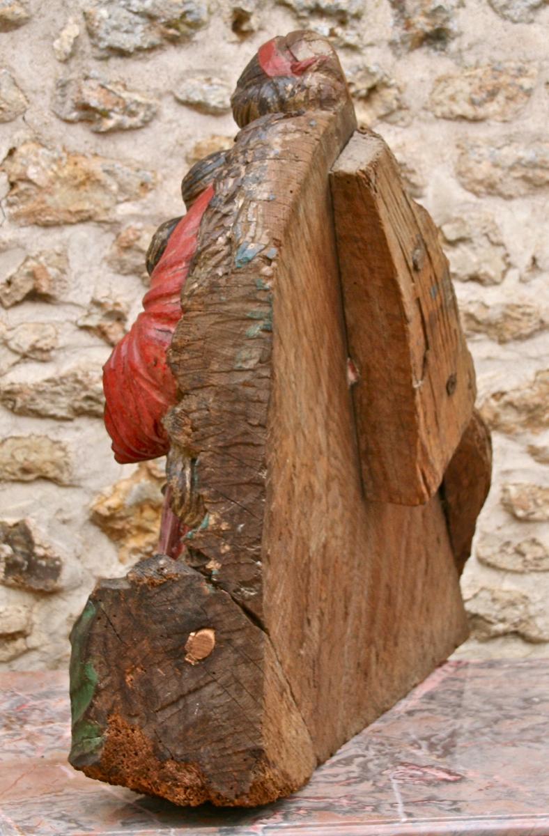 Très Grande Marie-Madeleine En Bois Polychrome d'époque XVIIème-photo-6