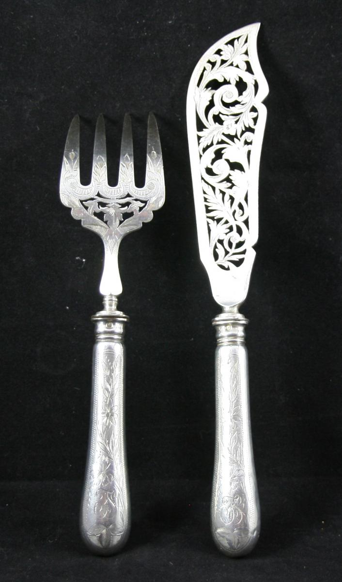 Nineteenth Fish Service Cutlery In Sterling Silver-photo-5