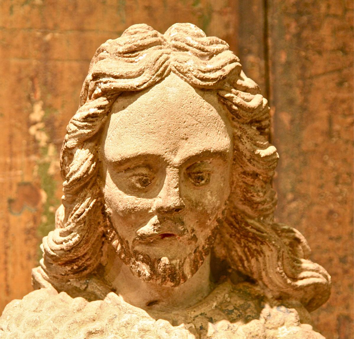 Saint Jean-Baptiste d'époque XVIIème En Pierre Calcaire  -photo-5
