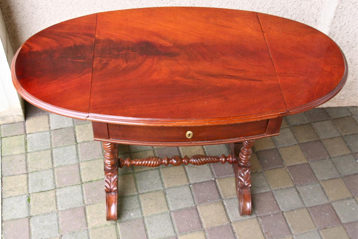 Mahogany Shutter Table, English Nineteenth-photo-3