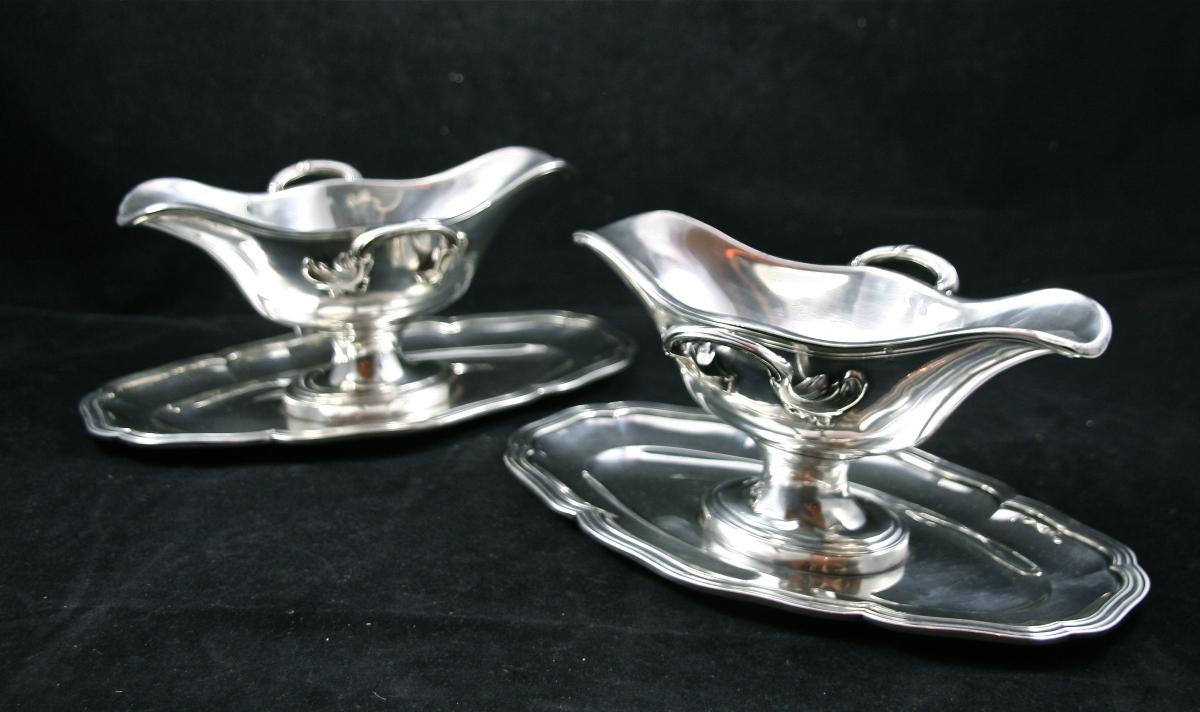 Paire De Saucières XIXème En Argent Massif