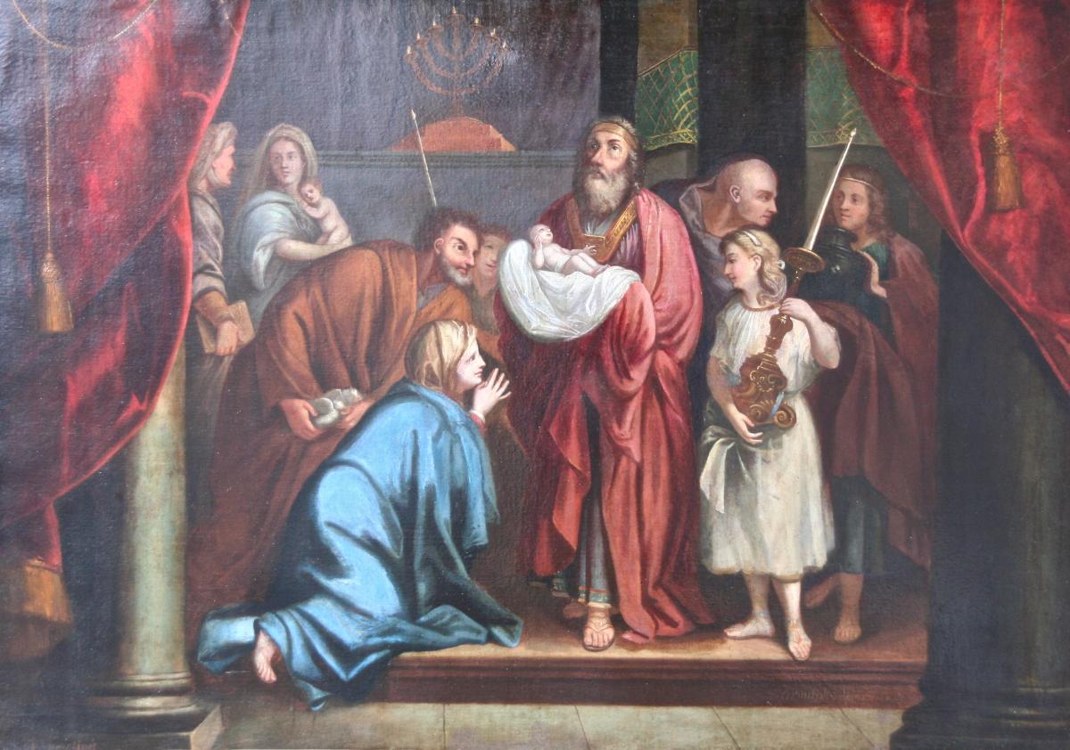Painting XVIII "presentation Of Jesus To The Temple" By Claude Arnulphi