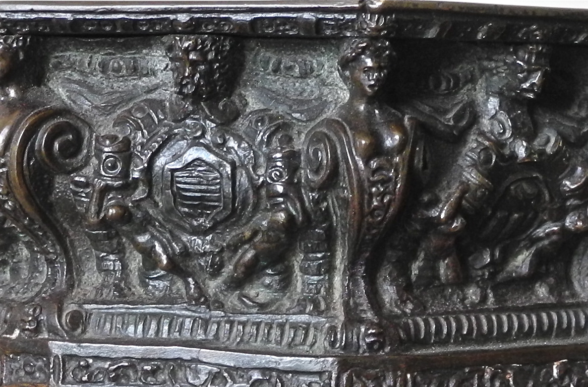 Coupe, Puit du palais des Doges XIXème En Bronze Sur Socle En Porphyre-photo-5