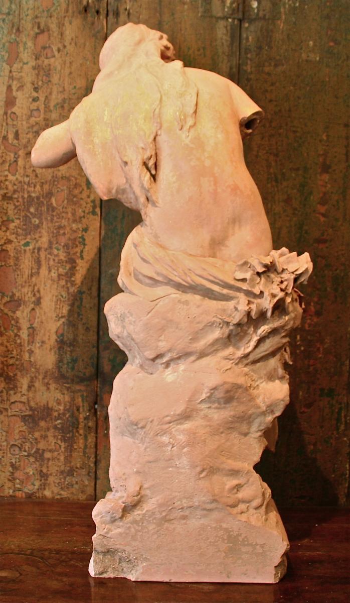 Terracotta Sculpture "listening" From Mathurin Moreau-photo-5