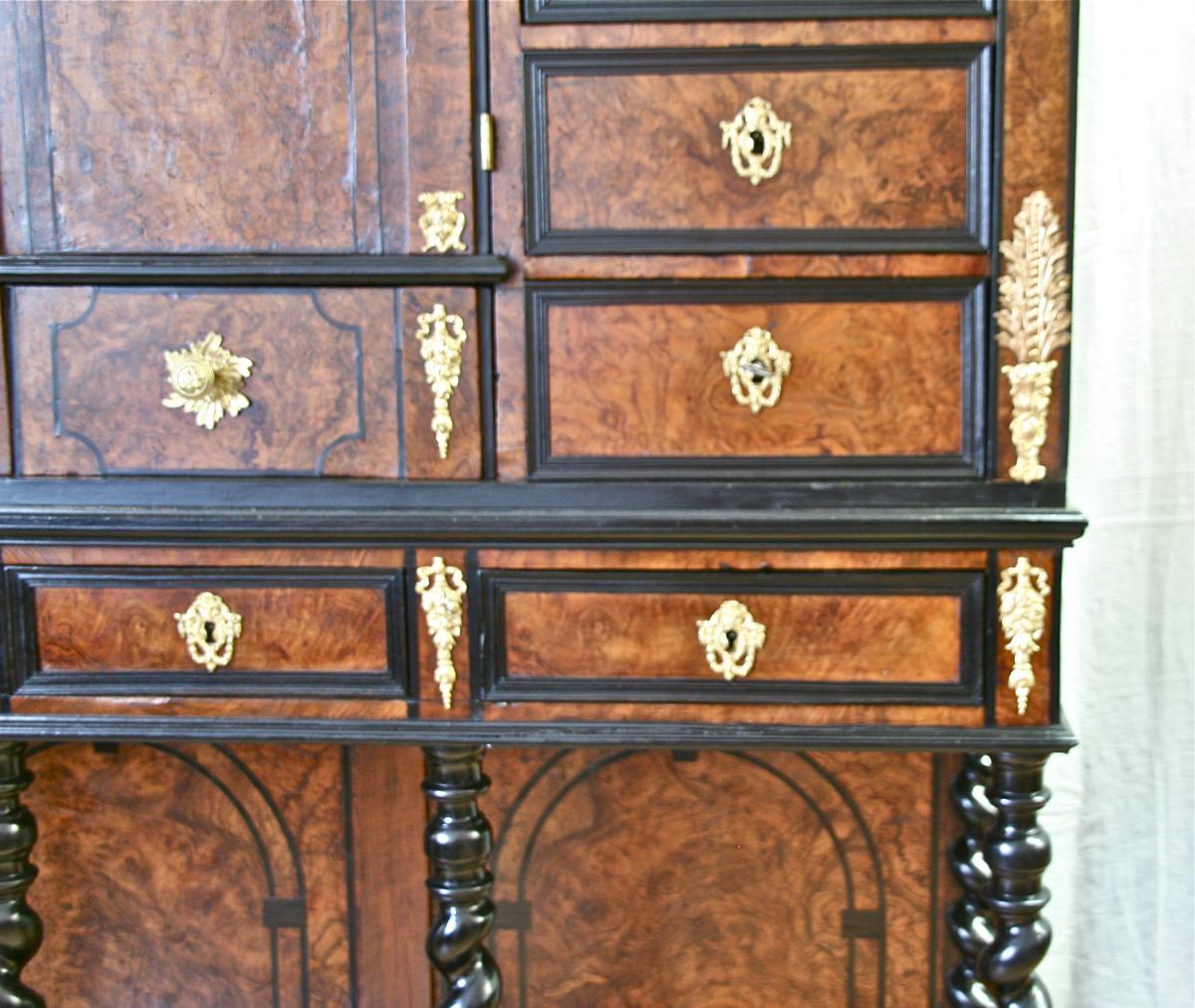 Cabinet XVIIIème En Placage d'époque Louis XIV-photo-8