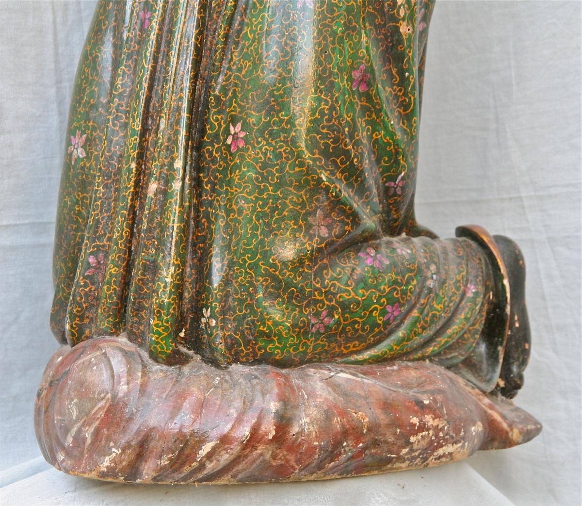 Pair Of Italian Polychrome Statues XVIII-photo-6